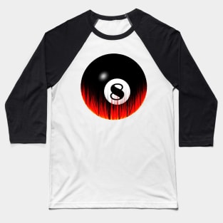 Flaming Eight-ball Baseball T-Shirt